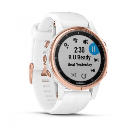 Garmin Fenix 5S Plus Zafiro Rose Gold Correa Silicona Blanca
